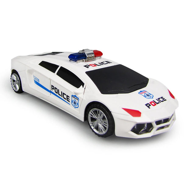 Kids LED Police Car Toy – Electric, 360° Rotary Wheels, Lights & Music