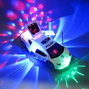 Kids LED Police Car Toy – Electric, 360° Rotary Wheels, Lights & Music