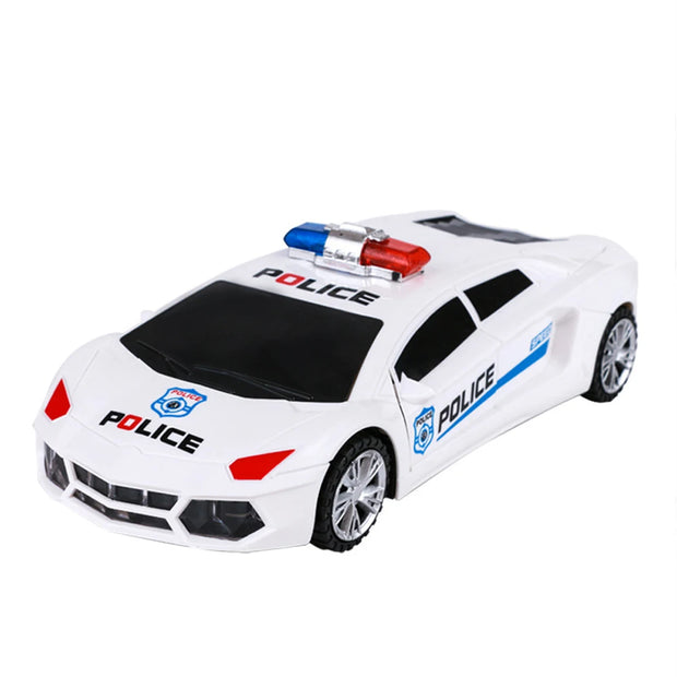 Kids LED Police Car Toy – Electric, 360° Rotary Wheels, Lights & Music