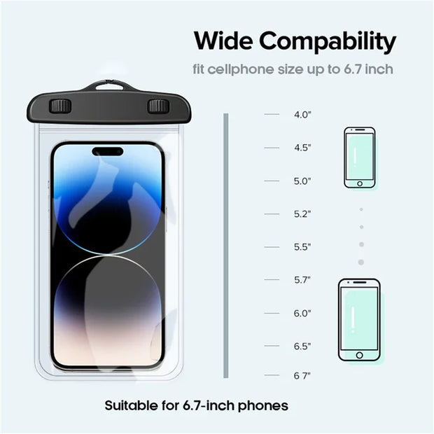 Waterproof Phone Pouch – Universal Swimming Case for iPhone 13–15 Pro Max