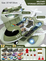Large Airplane Toy with Mini Cars – Diecast Transport Aircraft Set