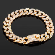 Hip Hop Iced-Out Cuban Chain Bracelet for Women