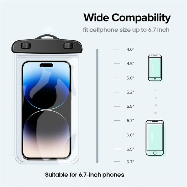 Waterproof Phone Pouch – Universal Swimming Case for iPhone 13–15 Pro Max