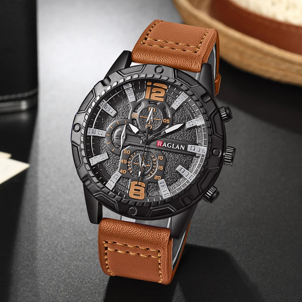 Men’s Luxury Fashion Watch with Leather Strap