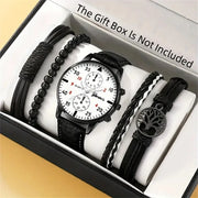 Men’s Hip Hop Luxury Watch – Fashion Sports Wristwatch & Bracelet Set