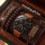 Men’s Hip Hop Luxury Watch – Fashion Sports Wristwatch & Bracelet Set