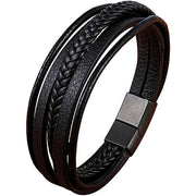 Men’s Black 5-Layer Bracelet – Stylish Wristwear