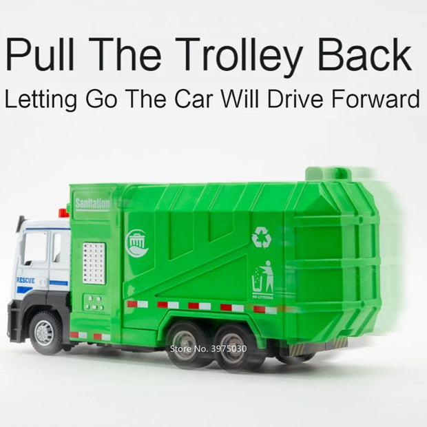 Urban Sanitation Toy Car – Engineering Garbage Truck with Sound, Educational Toy for Kids