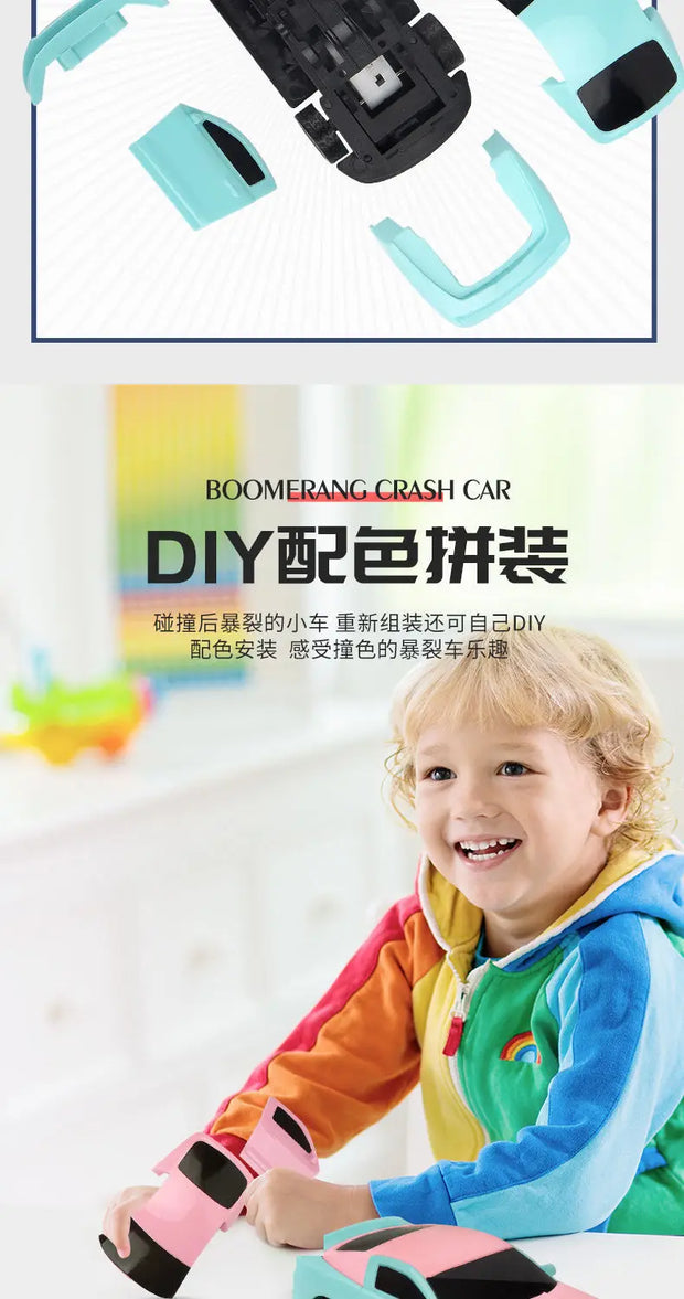 Children's Rebound Collision Explosion Car DIY Model Toy for Boys & Girls