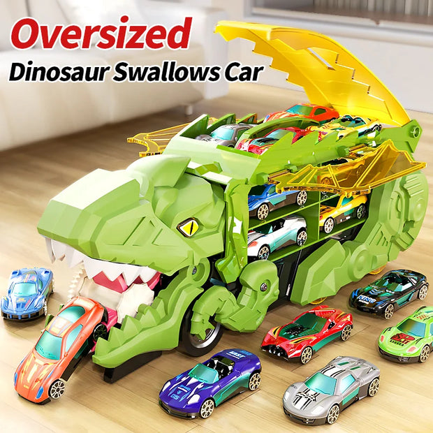 Dinosaur Track Toy Car Set – T-Rex Puzzle Playset for Kids 3-6