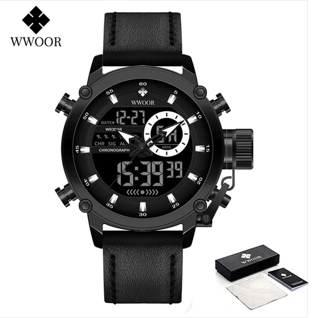 WWOOR Fashion Watches for Men Luxury Digital Design