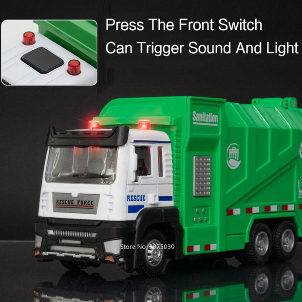 Urban Sanitation Toy Car – Engineering Garbage Truck with Sound, Educational Toy for Kids