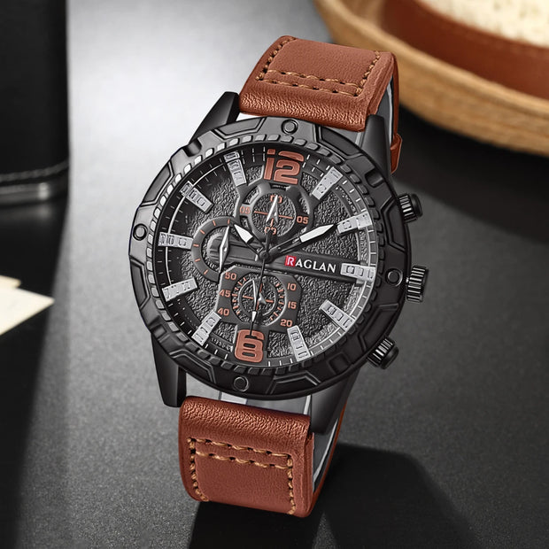 Men’s Luxury Fashion Watch with Leather Strap
