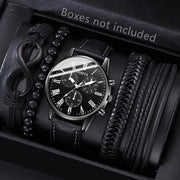 Men’s Hip Hop Luxury Watch – Fashion Sports Wristwatch & Bracelet Set