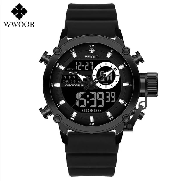 WWOOR Fashion Watches for Men Luxury Digital Design