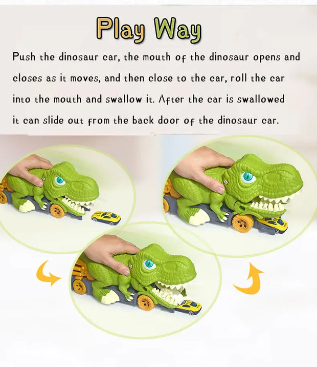 Dinosaur Car Carrier Truck Toy – Racing Track Playset for Kids