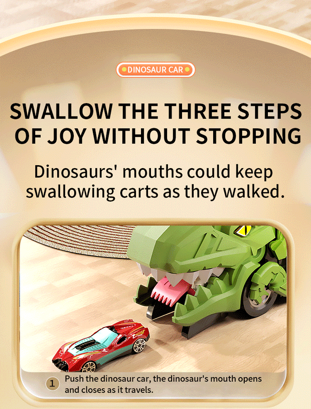 Dinosaur Track Toy Car Set – T-Rex Puzzle Playset for Kids 3-6