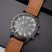 Men’s Luxury Fashion Watch with Leather Strap