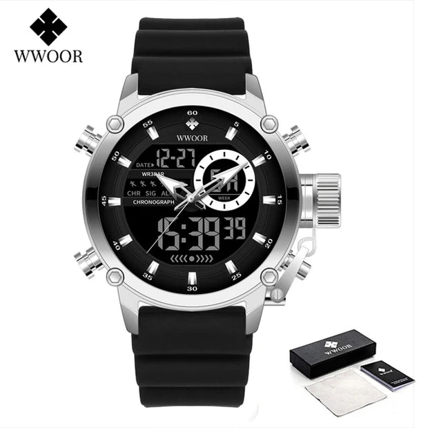 WWOOR Fashion Watches for Men Luxury Digital Design