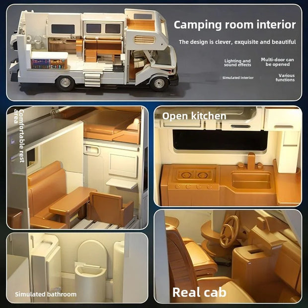 Luxury RV Toy Car for Kids – Movable Travel & Camping Model Playset