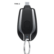 Portable Keychain Mini Power Bank 1500mAh Type-C Emergency Charger