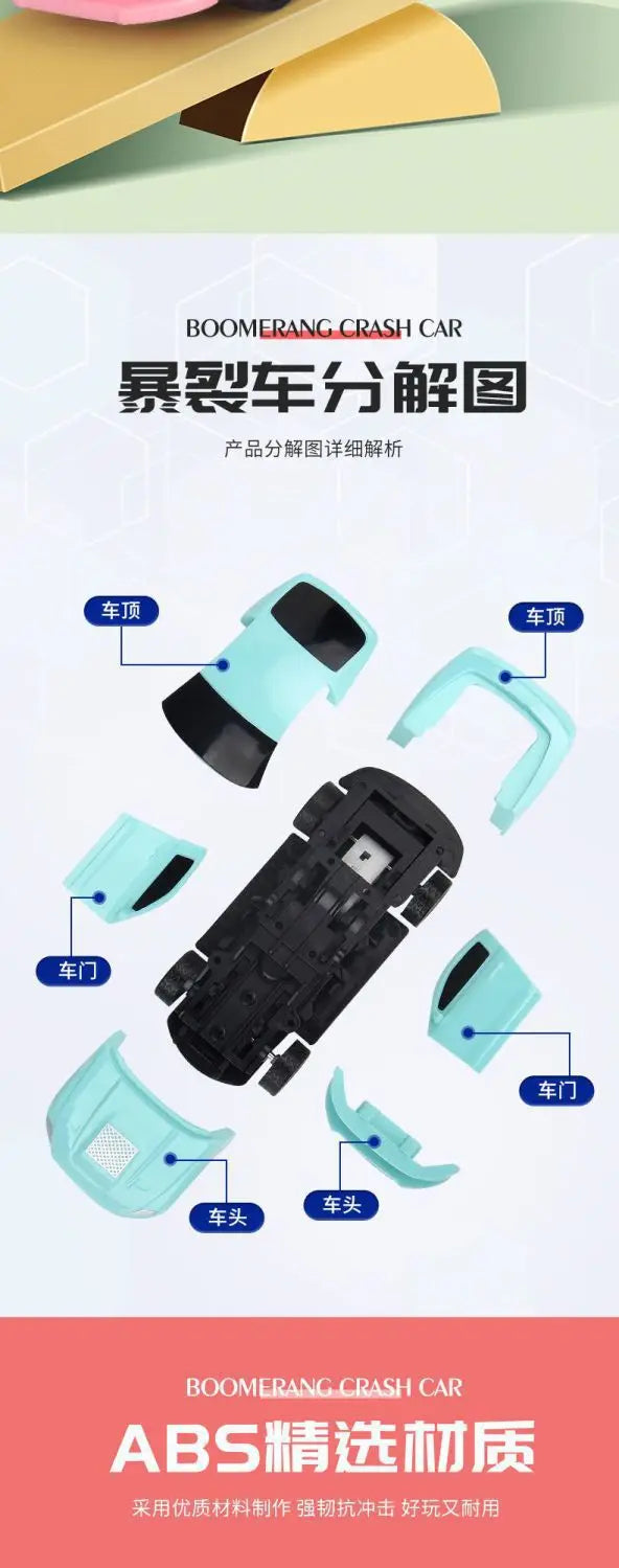 Children's Rebound Collision Explosion Car DIY Model Toy for Boys & Girls