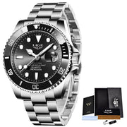 LIGE Men’s Luxury Diver Watch Waterproof Design