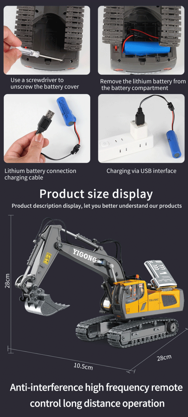 RC Construction Vehicle Toys – Remote Control Excavator, Dump Truck & Bulldozer