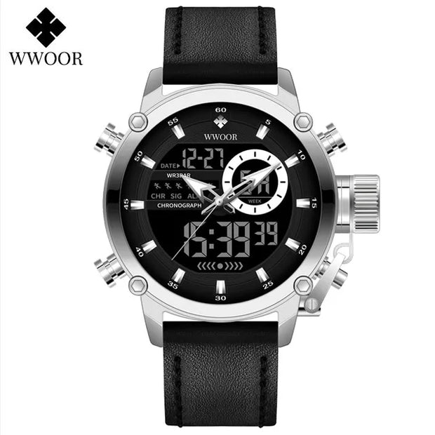 WWOOR Fashion Watches for Men Luxury Digital Design