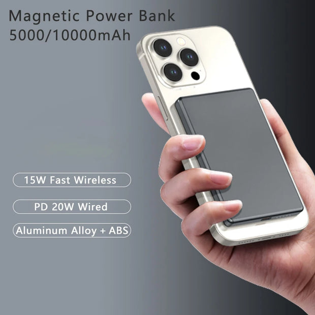 5000mAh PD20W Wireless Powerbank Charger, 10000mAh Ultra Slim Backup Battery