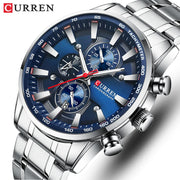 CURREN Men’s Luxury Quartz Watch – Sport Waterproof Chronograph