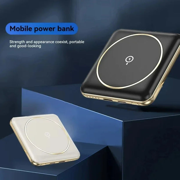 Portable Mini Magnetic Wireless Power Bank 5000mAh Fast Charger for iPhone & Android