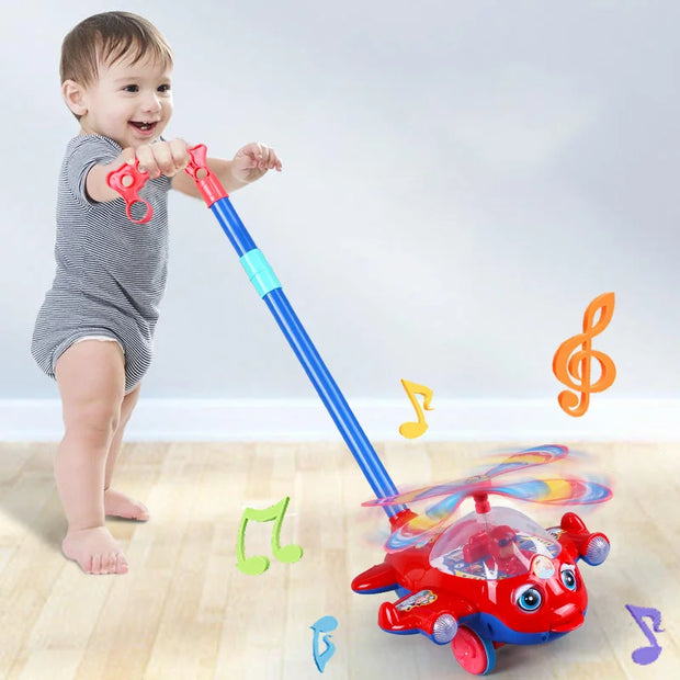 Baby Walker Push Toy – Plane & Car Push-Along Outdoor Toy for Toddlers