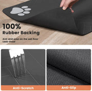 Absorbent Pet Feeding Mat with Waterproof Rubber Backing, Quick-Dry for Food & Water Bowls - Dog & Cat