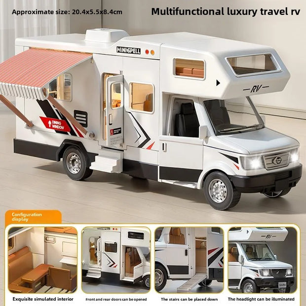 Luxury RV Toy Car for Kids – Movable Travel & Camping Model Playset