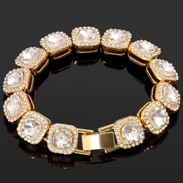 Hip Hop Iced-Out Cuban Chain Bracelet for Women