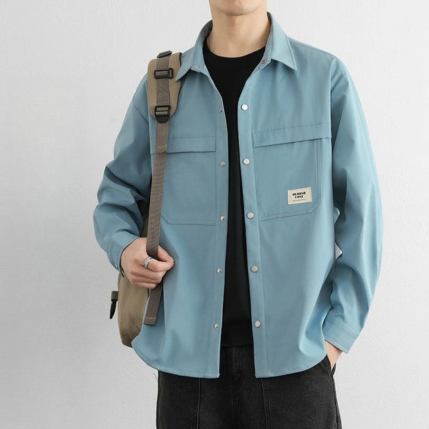 Men Jacket American Style Comfortable Breathable Fashionable Versatile Workwear Jacket