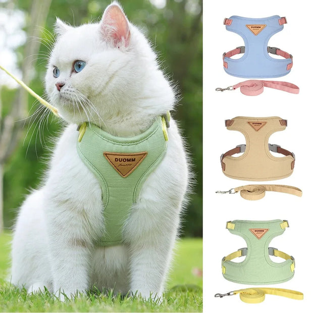 Detachable Cat Collar & Harness Set with Tag for Cats & Dogs