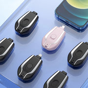 Portable Keychain Mini Power Bank 1500mAh Type-C Emergency Charger