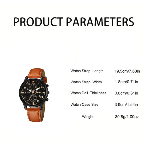 Men’s Hip Hop Luxury Watch – Fashion Sports Wristwatch & Bracelet Set