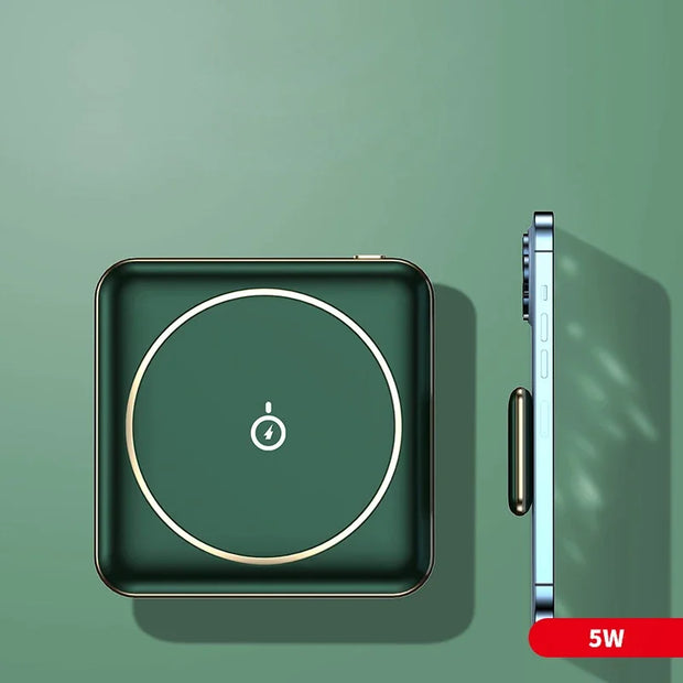 Portable Mini Magnetic Wireless Power Bank 5000mAh Fast Charger for iPhone & Android