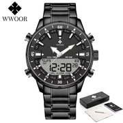 WWOOR Men’s Luxury Digital Sports Watch – Big LED Waterproof Quartz Wristwatch