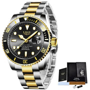 LIGE Men’s Luxury Diver Watch Waterproof Design