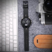 Cagarny Men’s Luxury Quartz Watch with dual time and leather strap