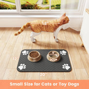 Absorbent Pet Feeding Mat with Waterproof Rubber Backing, Quick-Dry for Food & Water Bowls - Dog & Cat