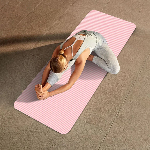 Yoga Mat Non Slip Exercise Mat 10mm Thick Solid Color Fitness Mat 72x23.8in Yoga Workout Mat Multi-Function for Home Gym