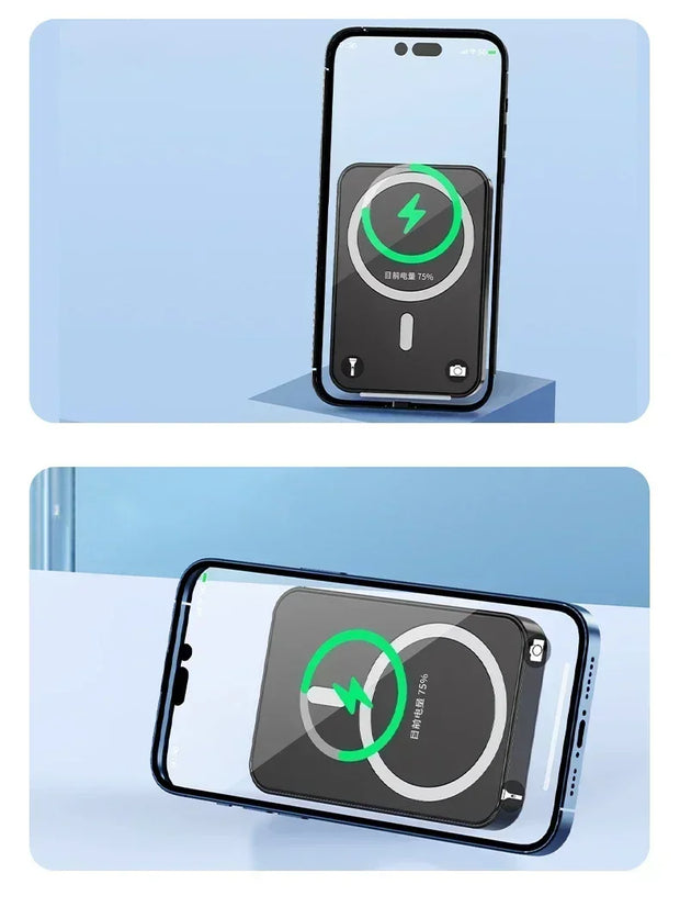 20,000mAh Magnetic Wireless Power Bank Mini Portable for iPhone 12-15, Xiaomi, Quick Charge