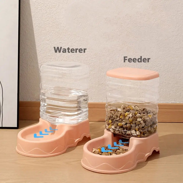 3.8L PP Pet Feeder & Water Fountain, Automatic Drink Bowl for Cats & Dogs