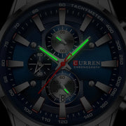 CURREN Men’s Luxury Quartz Watch – Sport Waterproof Chronograph