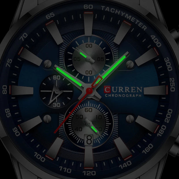 CURREN Men’s Luxury Quartz Watch – Sport Waterproof Chronograph